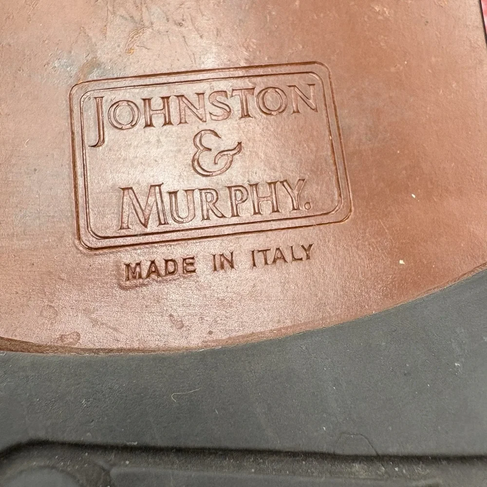 10 M JOHNSTON &‎ MURPHY COGNAC TAN WOVEN LACE-UP OXFORD DRESS SHOES